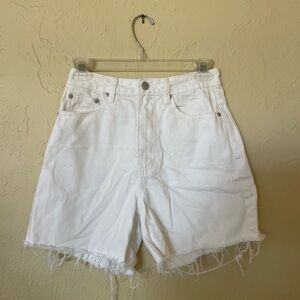 Glassons White Frayed Hem Jean Shorts